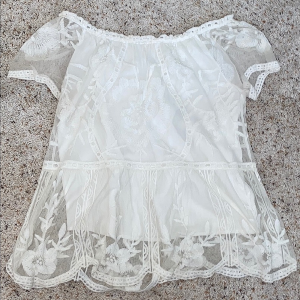 White/Ivory Lace off the shoulder blouse
